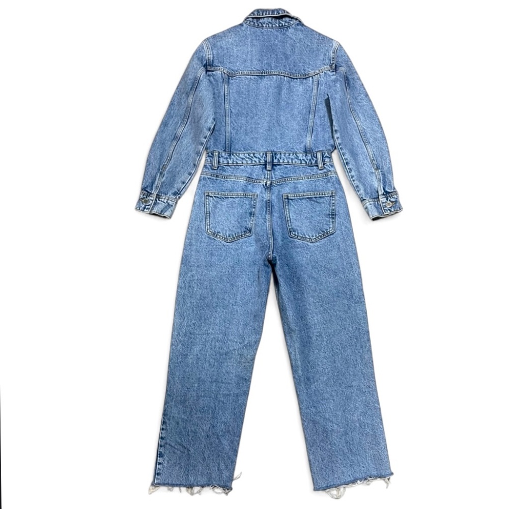 Zara Light Blue Denim Jumpsuit - Picture 8 of 12
